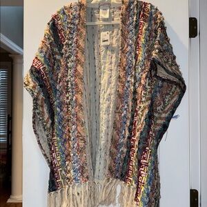 Free People Multicolor Knit Poncho